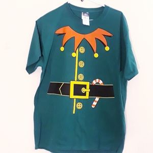 Elf Green Graphic Short Sleeve T-Shirt - Size Large Unisex